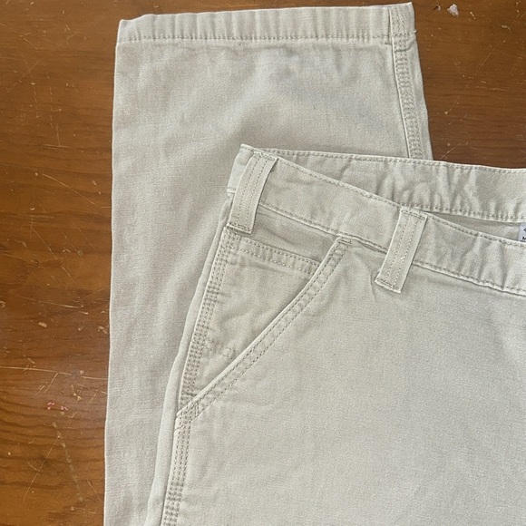 Vintage Carhartt men’s Canvas Workwear Light khaki relaxed fit Pants sz 40 x 32 - Picture 3 of 9